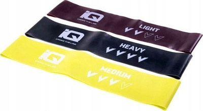 Еластични гуми за фитнес IQ Cross The Line Emori Training Bands, сет со 3 отпори, латекс, во повеќе бои