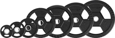 Plakë olimpike HMS TOH01, 1.25 kg, çelik me shtresë gome, e zezë