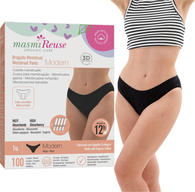 Mbathje menstruale Masmi Modern, masë XL, të zeza