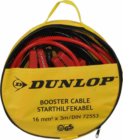 Kabllo startuese Dunlop, 3m, 16mm², kuqe-zi