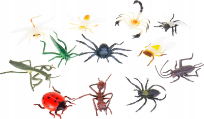 Set lodrash me insekte, 12 copa, figurina 4-7 cm, shumëngjyrëshe