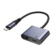Adapter audio Joyroom SY-L01, Lightning në Lightning 3.5 mm, DAC, i zi