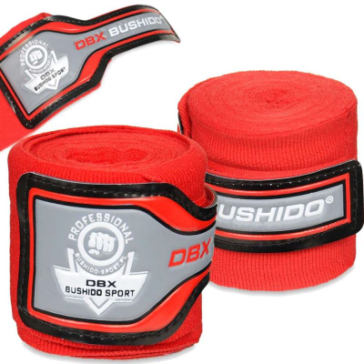 Fasho boksi DBX Bushido Bandage Pro, 4m, pambuk poliester, të kuqe