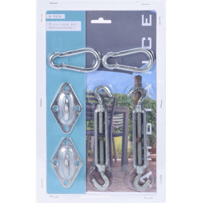 Set montimi Affek Design për tendë sail në kopësht, metal, argjendtë