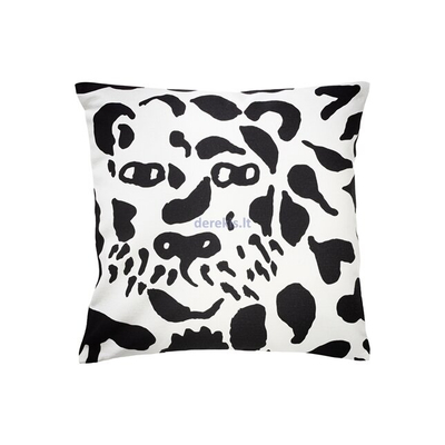 Jastëk zbukurues Iittala Cheetah, 47x47cm, liri me pambuk, bardh e zi