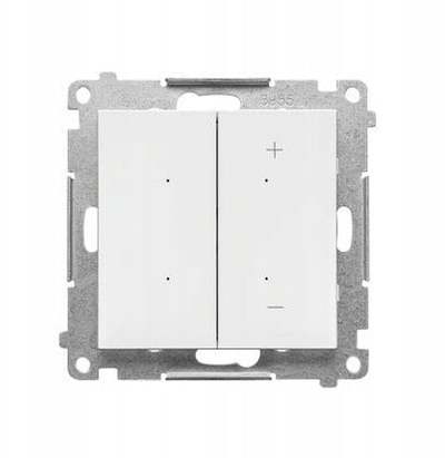 Dimmer me buton Simon 55, për LED 230V, i bardhë mat