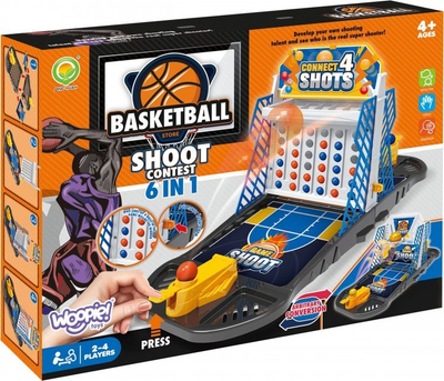 Lojë tavoline WOOPIE Basketball Shoot Contest, 6 në 1, për kalamaj 4+, shumëngjyrëshe