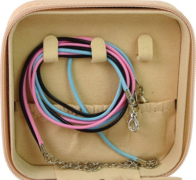Set lodër LEAN Toys DIY Beads, për byzylykë dhe varëse, kuti rozë