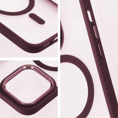 Kllëf telefoni MagSafe për iPhone 13 Pro, PC+TPU, matte i tejdukshëm, i kuq