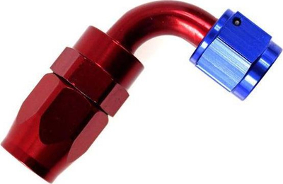 Fiting 90° alumini TurboWorks AN10, krimpuar, për vaj ujë karburant, i zi