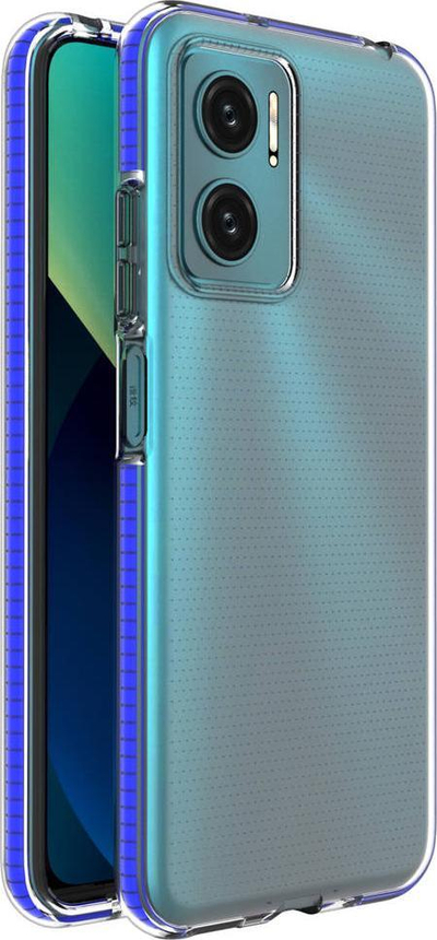 Mbrojtëse telefoni Hurtel Spring Case për Xiaomi Redmi 10, xhel TPU, kornizë me ngjyrë, blu e errët