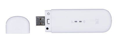 Modem USB Wi-Fi ZTE MF79N, 4G LTE 150 Mbps, deri 10 pajisje, me porta të jashtme antene, i bardhë