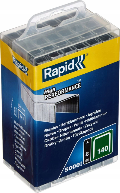 Spona Rapid No. 140 Flatwire, 12mm, të galvanizume