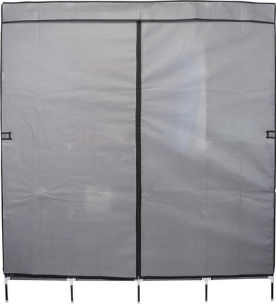 Dollap tekstil Saska Garden, 168x45x172cm, me rafte, gri e errët