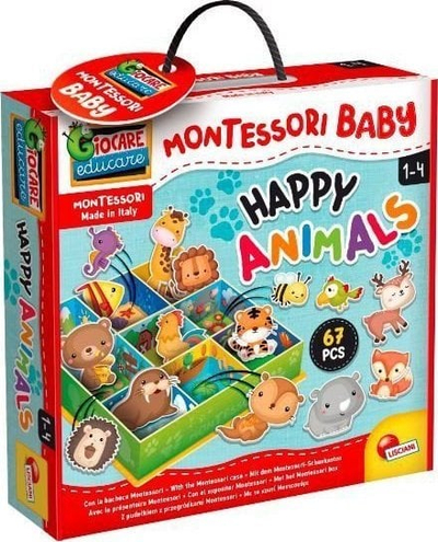 Loja edukative Lisciani Montessori Baby Box Animal Families, puzzle për klasifikim, që nga 12 muajsh