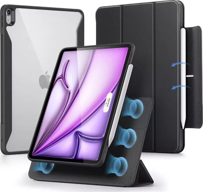 Këllëf tablet ESR Rebound Hybrid 360, për iPad Air 13 2024, me mbajtëse, i zi