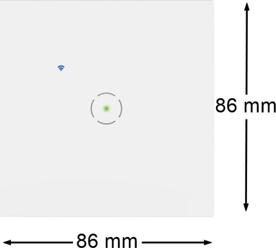 Ndërprerës smart Tuya Wi-Fi flush-mounted 1-gang, kontroll përmes aplikacionit, montim i fshehtë, i bardhë