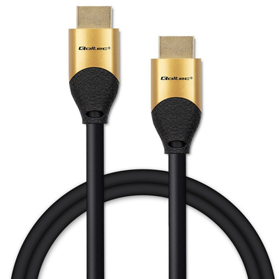 Kabllo HDMI Qoltec 50355, 2m, Ultra High Speed 2.1, e zezë