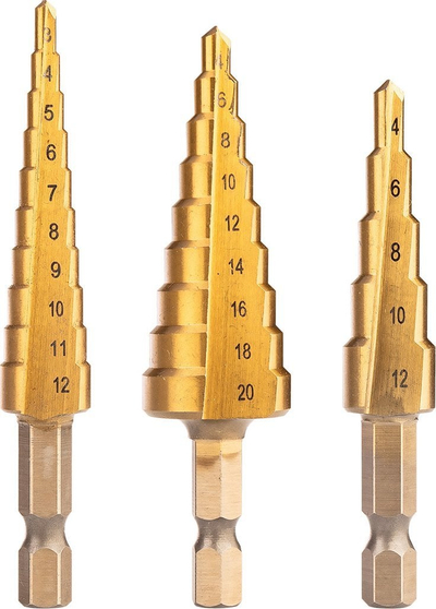 Set stërvitjesh NEO TOOLS 08-948, 3 copa, për llamarinë, i artë