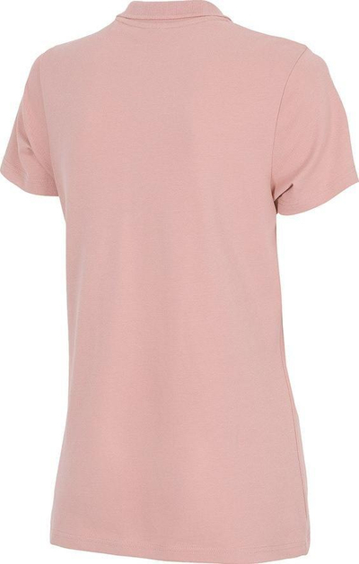 Bluzë polo për goca 4F H4L22-TSD355, Regular Fit, me jakë dhe kopsa, rozë e butë
