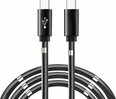 Kabllo USB C C676, Type C në Type C, PD 60W 3A, magnetik, 1m, i zi