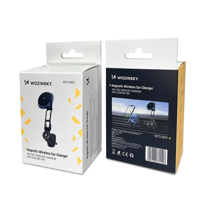 Mbajtëse makine Wozinsky WCT5-6S2Y, magnetike, karikues wireless 15W, e zezë
