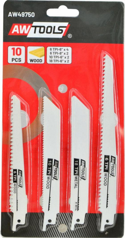 Set i tehesh sharre për dru AWTools, AW49750, 10 copë