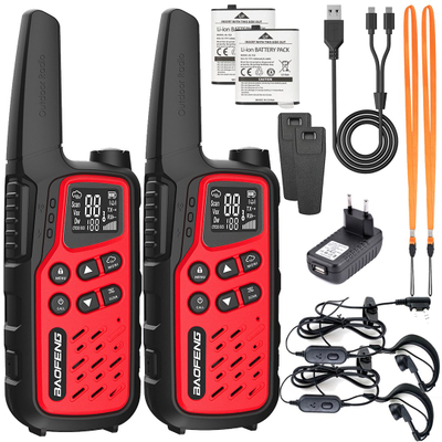 Radiolidhje Baofeng BF-25E, set 2 copë, rreze e gjatë, e kuqe