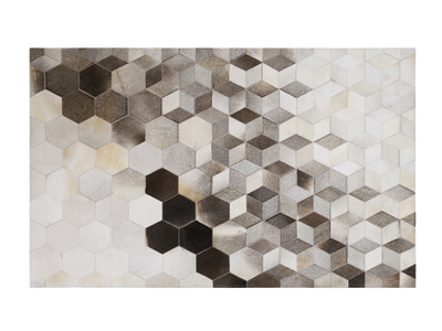 Tapet Beliani SASON, lëkurë lopë, 140x200 cm, gri multicolor