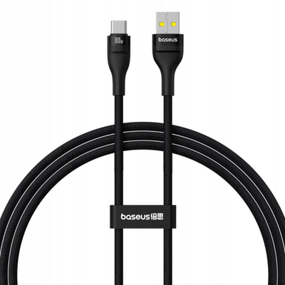 Kабел USB во USB-C Baseus, 1 m, 100W, црн најлон