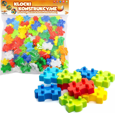 Lodra ndërtimi Trifox Construction Bricks Puzzle, 130 copa, shumëngjyrëshe