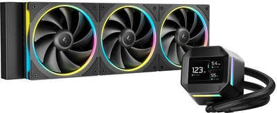 Ftohës uji për CPU Deepcool LM360, 360mm, ekran IPS 2.4", i zi