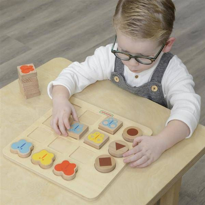 Puzzle druri Masterkidz Matching Colors and Patterns, lojë edukative, me shumë ngjyra