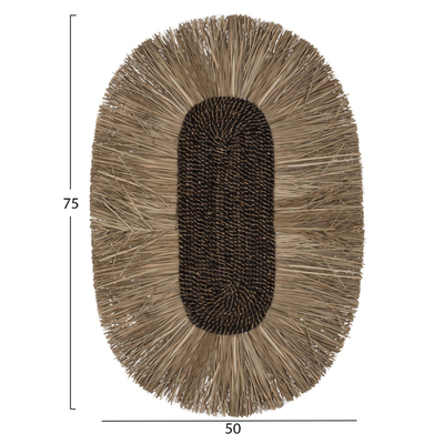 Dekor muri oval bari-abace 50×5×75 cm (HM7794), zezë