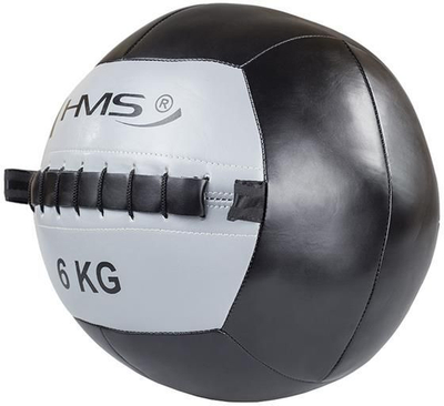 Top ushtrimesh HMS Wall Ball WLB, 6 kg, lëkurë sintetike, shumëngjyrësh