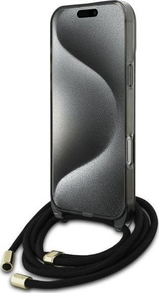 Kapak telefoni Guess GUHMP16XHCTSGNSK për iPhone 16 Pro Max 6.9", me MagSafe e me rrip crossbody, i zi