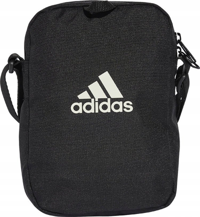 Çantë krahu Adidas Basketball Hoops Cross Body, me xhep me zinxhir, me rrip që shtyhet e shkurtohet, e zezë