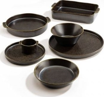 Pjatë e sheshtë Verlo Iron, 21cm, porcelan, kafe e errët