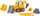 Lodër ndërtimi TOMY John Deere Build a Buddy Deluxe, ekskavator me vegël montimi, plastike, portokalli