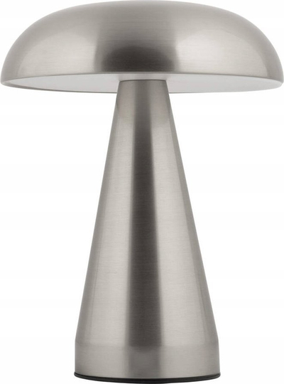 Lampë tavoline Leitmotiv Rachel LED, me bateri që ringarkohet, metal nickel, ngjyrë argjendi