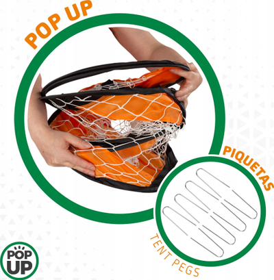 Set porta futbolli Aktive Sports Pop Up, 2 copë, portative, e zezë dhe portokalli