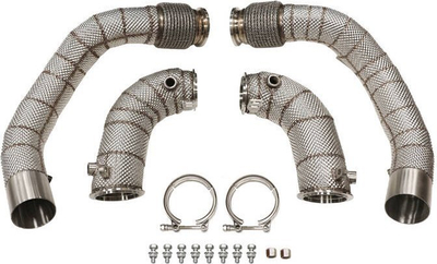 Downpipe me mburojë termike Turboworks për BMW X5M F95 X6M F96, diametër 76mm, çelik inox