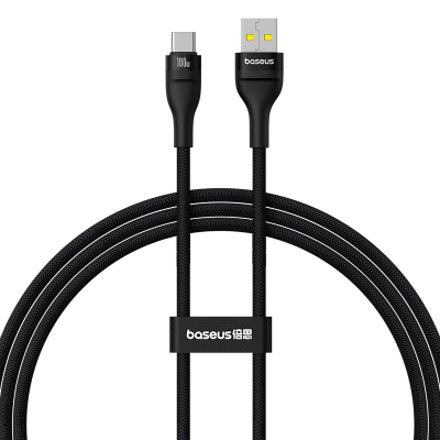 Kabllo karikimi Baseus Flash 2 USB në USB C, 100W, 1m, e zezë
