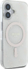 Mbulesë telefoni Guess IML 4G MagSafe për iPhone 16 Plus 6.7", transparente, e bardhë