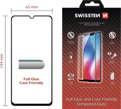 Xham mbrojtës Swissten 3D Full Glue për iPhone 15, 0.2mm, 9H, i zi