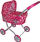 Karrocë lodër për kukulla My Sweet Princess Deluxe Pram, 32", me çantë karroce, rozë