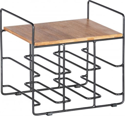 Raft për verë Wenko 50704100, 6 shishe, metal edhe bambu, i zi