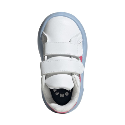 Бебешки патики Adidas Grand Court 2.0, со велкро затворање, EVA ѓон, бели