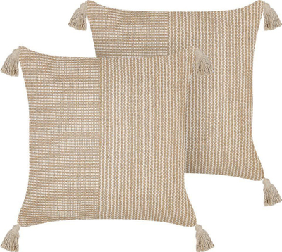 Set jastëkësh dekorativë ARALIA, pambuk, 45 x 45 cm, bezhë