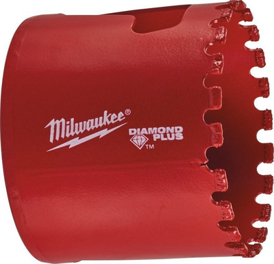 Sharrë cilindrike Milwaukee Diamond Plus, 51mm, për qelq edhe pllaka, e kuqe